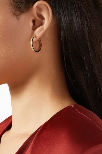 Essential Large Crystal Hoops in 18kt Gold-pated Silver