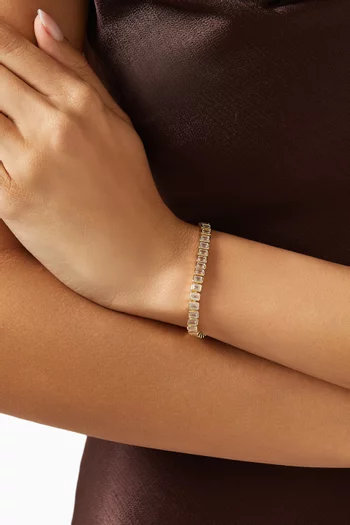 Emerald Cut Baguette Tennis Bracelet in 14kt Vermeil Sterling Silver