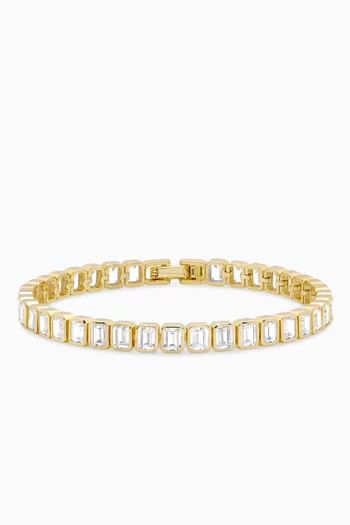 Emerald Cut Baguette Tennis Bracelet in 14kt Vermeil Sterling Silver