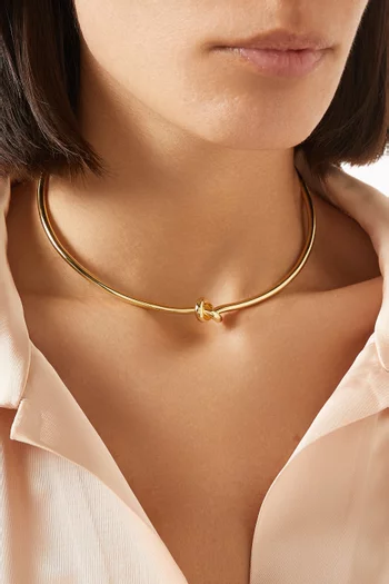 Knot Necklace Cuff in 14kt Gold-plated Metal