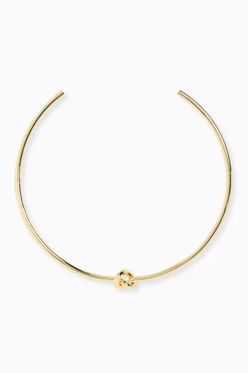 Knot Necklace Cuff in 14kt Gold-plated Metal