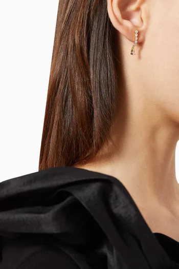 أقراط متدلية مرصعة بكريستال ماركيز ومطلية ذهب عيار 14