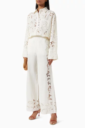 Tanya Broderie Anglaise Pants in Cotton Blend