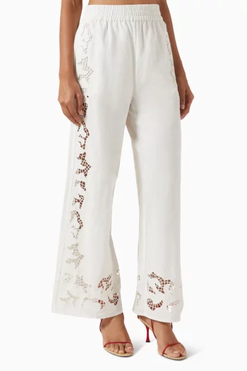 Tanya Broderie Anglaise Pants in Cotton Blend