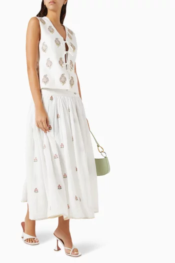 فيست سارف مطرز كتان