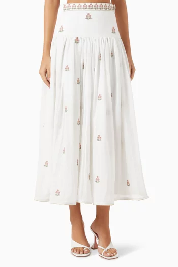 Naz Embroidered Skirt in Cotton