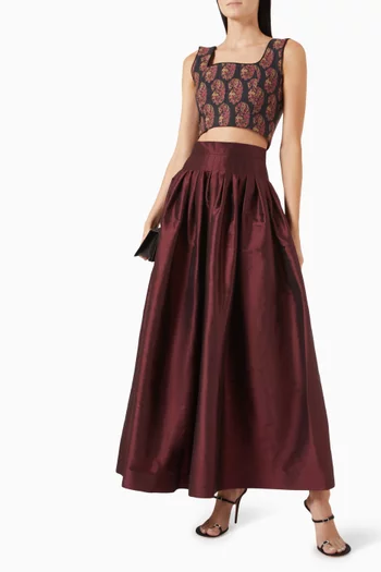 Yass Ball Maxi Skirt in Silk Taffeta