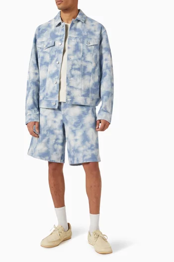 Ryder Shorts in Cloud Printed-Denim