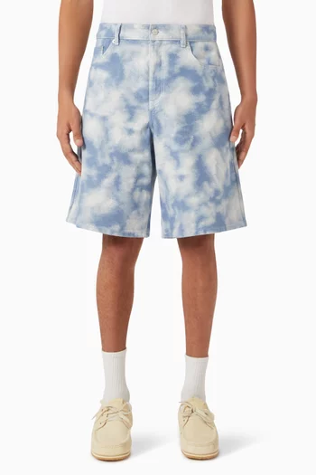 Ryder Shorts in Cloud Printed-Denim