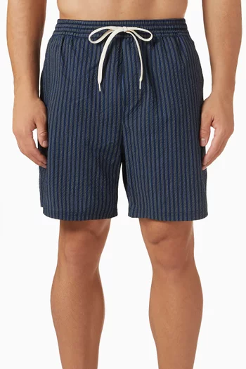 Stan Stripe Swim Shorts in Seersucker