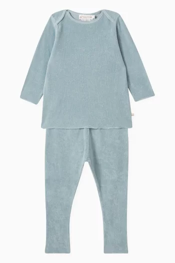 طقم تيمي بياقة أمريكية قطن عضوي 