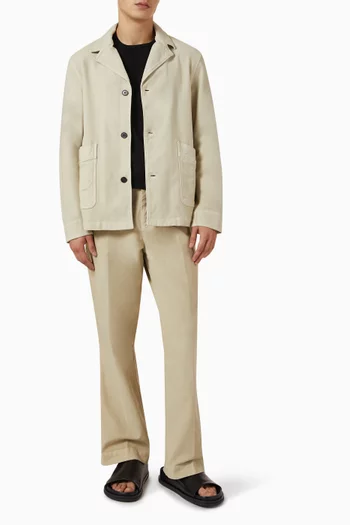 سترة بفتحة رقبة مستديرة صوف مارينو إيطالي