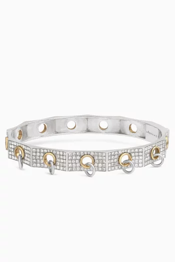 Eyet Diamond Bangle in 14kt White Gold