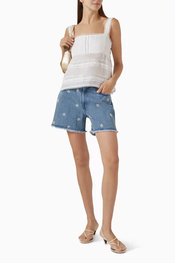 Aspen Embellished Shorts in Denim