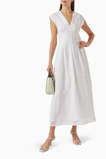 Ines Embroidered Mini Dress in Cotton