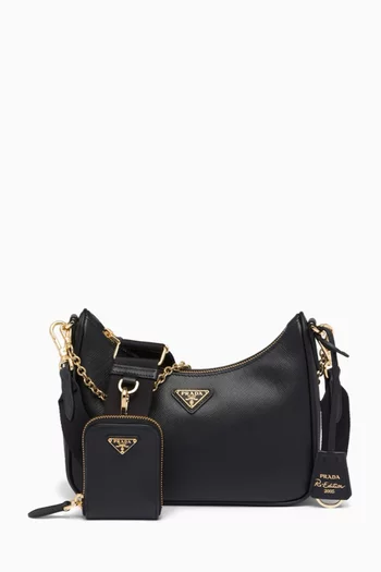 Triangle Logo Re-edition 2005 Shoulder Bag in Saffiano Leather