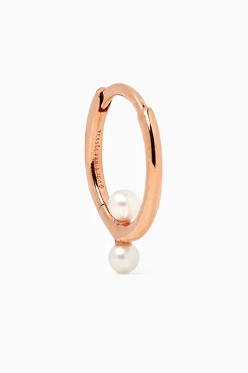 Pearl Single Hoop Earring in 18kt Rose Gold