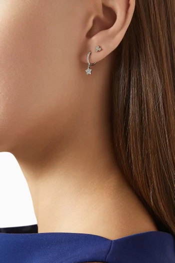 Pavé Diamond Single Hoop Earring in 18kt White Gold