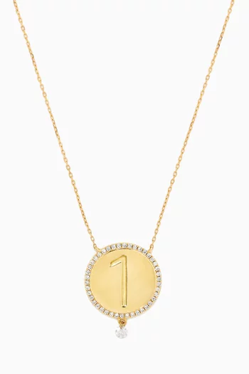 1 Medallion Diamond Necklace in 18kt Gold