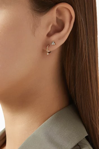 Pavé Diamond Single Stud Earring in 18kt Yellow Gold