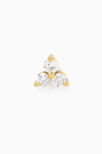 Pavé Diamond Single Stud Earring in 18kt Yellow Gold
