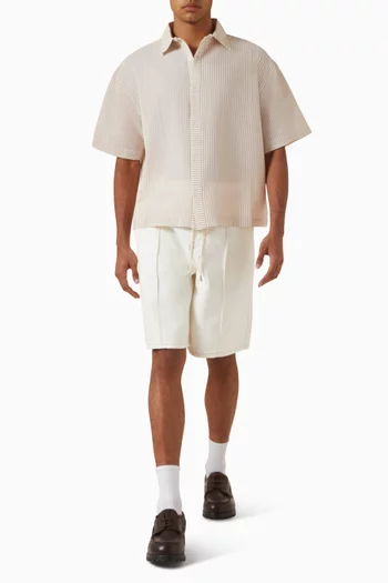 قميص فاكيشن بنقشة مخططة قطن