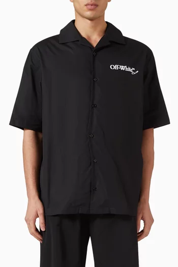 Scribble Arrow Bowling Shirt in Cotton-poplin