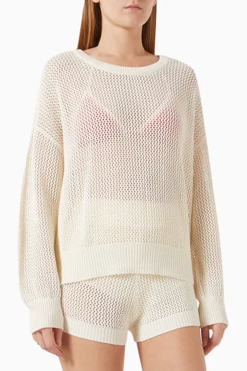Lola Crochet Sweater in Cotton