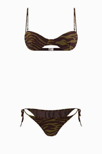 Zebra-print Bikini Set