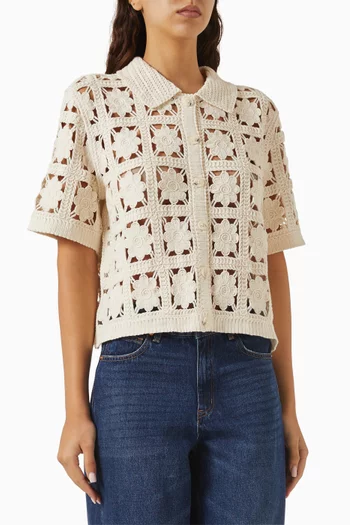 Yascorsica Crochet Top in Cotton Blend