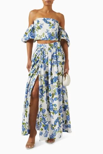 تنورة ياسيينا بنقشة زهور قطن