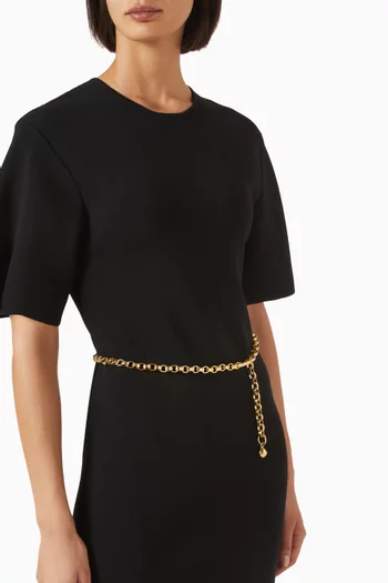 Pebble Chain Belt in 18kt Gold-plated Brass