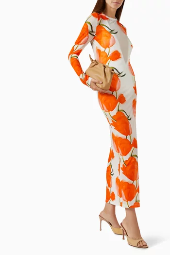 Selene Tulip Maxi Dress in Nylon Blend