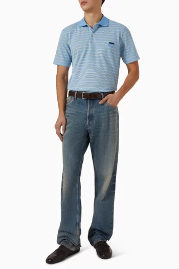 Striped Polo Shirt in Cotton