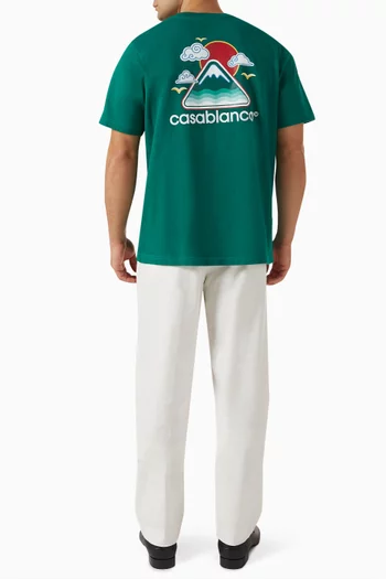 Montagne Ondulee Logo T-shirt in Cotton Jersey