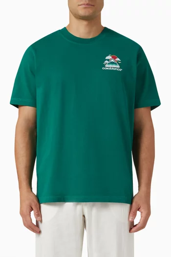 Montagne Ondulee Logo T-shirt in Cotton Jersey