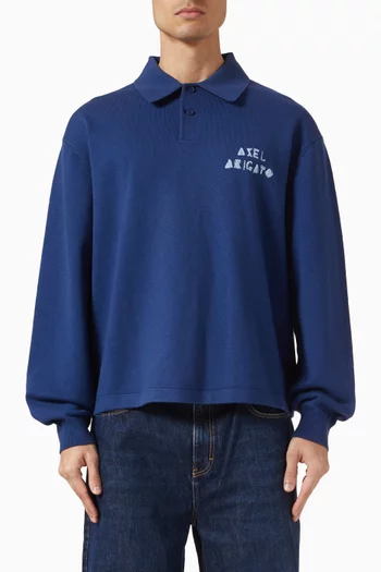 سترة فراي بياقة بولو مزيج صوف مارينو