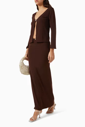 Arena Pearl-embellished Skirt in Italian Jersey