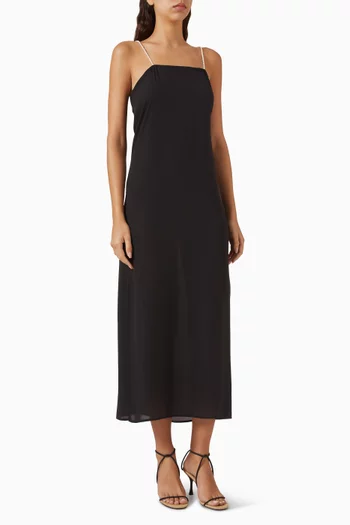 Pearl-strap Dress in Regenerated Georgette