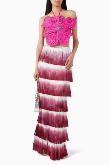 Hand-Beaded Flower Top