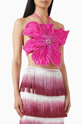 Hand-Beaded Flower Top