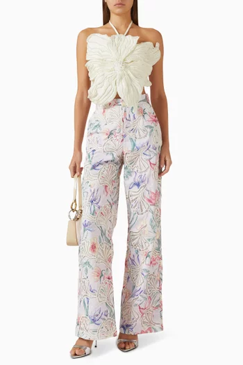 Hand-Beaded Flower Top