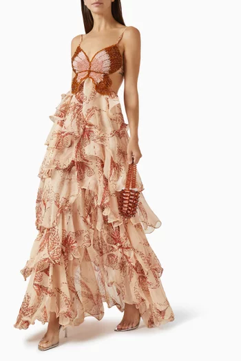 Sunset Butterfly Maxi Dress