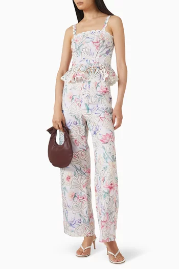Amaryllis Embroidered Peplum Top