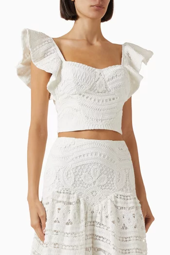Rythmic Lace Flutter Top