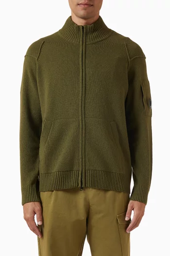 Zip Cardigan in Lambswool