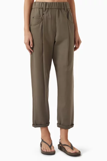 Baggy Pants in Stretch-cotton