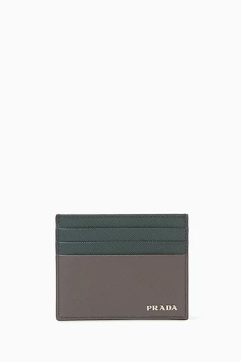 Logo Cardholder in Saffiano Leather
