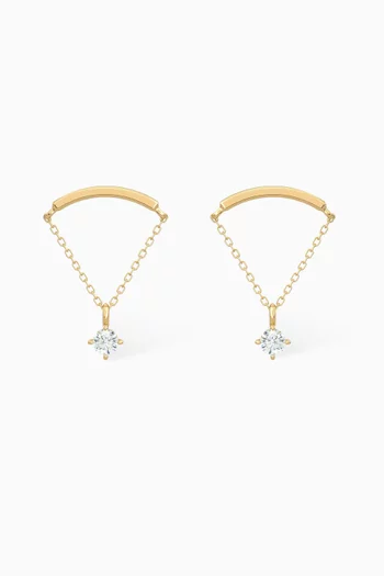 Diamond Floating Stud Earrings in 18kt Yellow Gold