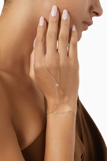 Fairy Flower Diamond Hand Chain in 18kt Gold